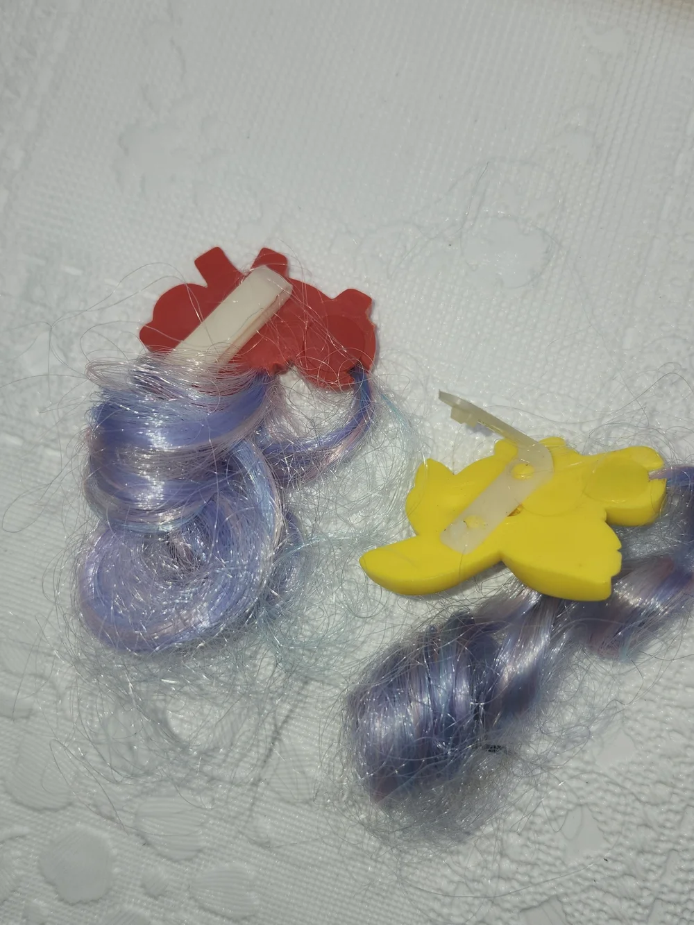 Vintage 80s kids child  purple hair barrette clip pony charms clip fake  heart